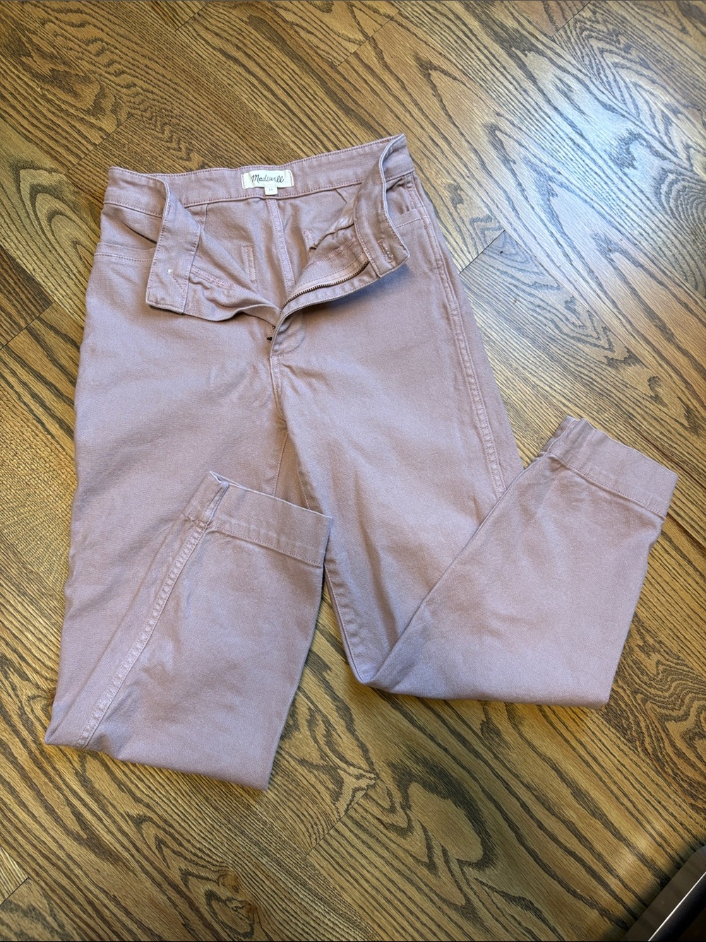 Madewell Blush Rose High-Rise Tapered Slim Pants, 24